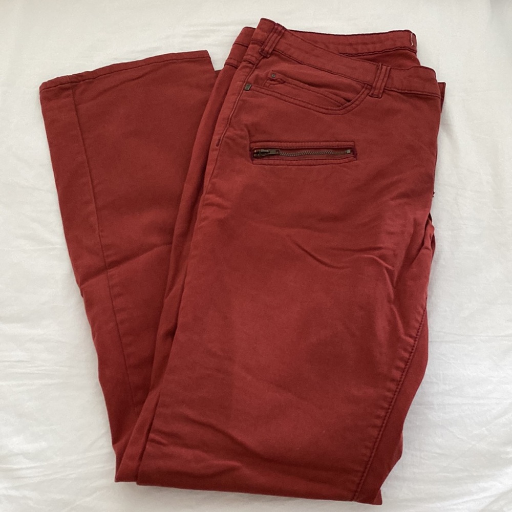 Anthropologie Red Straight Leg Jeans
